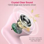 Wireless Earbuds, Bluetooth 5.4 Headphones in Ear with Noise Cancelling Mic | Bluetooth Earbuds Stereo Bass, IP7 Waterproof Sports Earphones, 32H Playtime USB C Charging Ear Buds Pink for Android iOS - Image 3