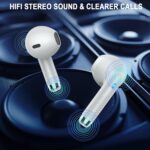 Wireless Earbuds, Bluetooth 5.4 Ear Buds, LED Power Display, 6D Bass Stereo | 4 ENC Noise Cancelling Mic, HiFi Stereo, In-Ear Headphones, 40H Playback Mini Case, IP7 Waterproof Sports, for Android iOS - Image 6