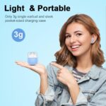 Wireless Earbuds, Bluetooth 5.4 Headphones in Ear with Noise Cancelling Mic, Bluetooth Earbuds Stereo Bass, IP7 Waterproof Sports Earphones, 32H Playtime USB C Charging Buds Light Blue for Android iOS - Image 4