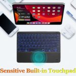 Wireless Bluetooth Keyboard,10-inch Ultra-Slim 7 Color Backlight with Touchpad,Rechargeable Wireless Magnetic Bluetooth Portable Keyboard,for Smartphone Laptop Tablet Travel (Black) - Image 4