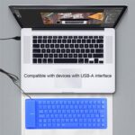Foldable Silicone Wired Silent Keyboard, 85-Key Portable Soft Rubber Lightweight Waterproof USB Rollup Keyboard with 4.53ft for Laptop PC Computer Travel Office Home (Blue) - Image 6