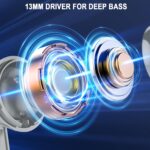 Wireless Earbuds, Bluetooth 5.4 Ear Buds, LED Power Display, 6D Bass Stereo | 4 ENC Noise Cancelling Mic, HiFi Stereo, In-Ear Headphones, 40H Playback Mini Case, IP7 Waterproof Sports, for Android iOS - Image 5