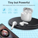 Wireless Earbuds, Bluetooth 5.4 Headphones in Ear with 4 Noise Cancelling Mic, Earbuds Stereo Bass, IP7 Waterproof Sports Wireless Earphones, 32H Playtime USB C Charging Buds White for Android iOS - Image 7