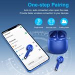 Wireless Earbuds, Bluetooth 5.4 Earbuds Stereo Bass, Bluetooth Headphones | in Ear Noise Cancelling Mic, Earphones IP7 Waterproof Sports, 32H Playtime USB C Charging Case Blue Ear Buds for Android iOS - Image 3