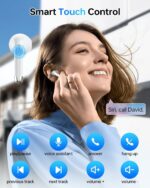 Wireless Earbuds Bluetooth 5.3 Ear Buds Headphones, 40Hrs Playback | Stereo Sound, LED Display, IPX7 Waterproof, Compact In-ear Earphones with Mic for Phone Tablet Laptop Sport, White - Image 5