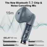 Wireless Earbuds, Bluetooth 5.4 Headphones in Ear with Noise Cancelling Mic | Bluetooth Earbuds Stereo Bass, IP7 Waterproof Sports Earphones, 32H Playtime USB C Charging Ear Buds Gray for Android iOS - Image 2