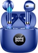 Wireless Earbuds, Bluetooth 5.4 Headphones, LED Power Display, Bass Stereo | Ear Buds, Bluetooth Earbuds, in-Ear Noise Cancelling Mic, 40H Playback Mini Case, IP7 Waterproof Sport Earphones, Android iOS