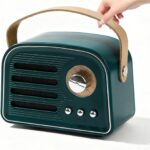 Retro Bluetooth Speaker, Portable Mini Speakers with Vintage Design, Wireless Retro Speaker for Home Decor, Bedroom, Kitchen, Office, Party & Outdoor Travel Cute Old Fashion Style(Green)