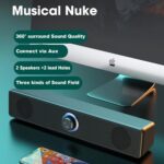 Computer Speakers Wired USB-Powered Sound-bar with Stereo Sound for PC Desktop Plug -n-Play 3.5mm Jack Computer Speakers for Desktop - Image 2