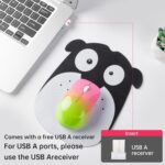 Wireless Mouse,USB-C & USB-A Dual Receiver Silent Rechargeable Mouse,Ergonomic Portable Optical Mouse for MacBook, iPad, Tablet, Laptop, PC–Gradient Pink Green - Image 6