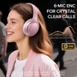 Active Noise Cancelling Headphones 120H Long Playtime, 6 ENC Mic, Wireless Over-Ear Bluetooth 6.0 Headphones, Hi-Res Audio, Memory Foam Earcup, Transparency Mode ANC Headphone for Travel Office - Image 5