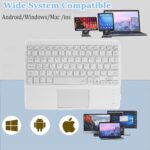 Wireless Bluetooth Keyboard,10-inch Ultra-Slim 7 Color Backlight with Touchpad,Rechargeable Wireless Magnetic Bluetooth Portable Compact Keyboard,for Smartphone Laptop Tablet Travel Kids Gift(White) - Image 2