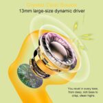 Wireless Earbuds, Bluetooth 5.4 Headphones in Ear with Noise Cancelling Mic | Bluetooth Earbuds Stereo Bass, IP7 Waterproof Sports Earphones, 32H Playtime USB C Charging Ear Buds Yellow for Android iOS - Image 3