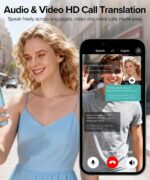 AI Translation Earbuds Real Time 164 Languages AI Translator Earbuds Audifonos Traductores Inglés Español Wireless Earbud Translating Ear Buds Bluetooth Headphones for Travel Business Learning Black - Image 5