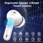 Wireless Earbuds, Bluetooth 5.4 Headphones, Bluetooth In Ear Buds Earphones | 50H Playtime LED, Stereo Bass, 4 Noise Cancelling Mics, IP7 Waterproof Sports, USB C Charging White Ear Buds for Android iOS - Image 6