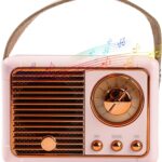 Mini Bluetooth Speaker, Vintage Retro Decor, Portable Wireless Bluetooth Speaker, Vintage Cute Old Fashion Style for Bedroom Kitchen Desk Office Party Outdoor Travel(Pink)