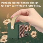 Retro Bluetooth Speaker, Portable Wireless Speaker with Classic Leather Feel & Rose Gold Accents, Loud Sound, Aesthetic Room Decor, Unique Gifts for Women Men Home Office Kitchen (Olive Green) - Image 7