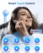 Wireless Earbuds Bluetooth 5.3 Ear Buds Headphones, 40Hrs Playback | Stereo Sound, LED Display, IPX7 Waterproof, Compact In-ear Earphones with Mic for Phone Tablet Laptop Sport, Blue - Image 4