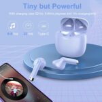 Wireless Earbuds, Bluetooth 5.4 Earbuds Stereo Bass, Bluetooth Headphones | in Ear Noise Cancelling Mic, Earphones IP7 Waterproof Sports, 32H Playtime USBC Charging Case Purple Ear Buds for Android iOS - Image 7