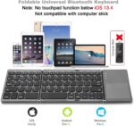 Foldable Bluetooth Keyboard,Wireless Portable Keyboard with touchpad,Rechargeable Pocket-Size Folding Travel Keyboard for iOS,Android,Windows Devices-Space Gray - Image 2