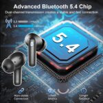 Wireless Bluetooth 5.4 Earbuds, 6D Stereo Ear Buds, LED Power Display | in-Ear Noise Cancelling Mic, 40H Playback, Mini Case, IP7 Waterproof Sports Earphones, for Android iOS - Image 2