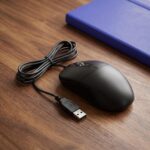 Classic Wired USB Optical Mouse, 3-Button Computer Mouse with Scroll Wheel, Symmetrical Comfort Design, Black - Image 3