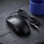 Classic Wired USB Optical Mouse, 3-Button Computer Mouse with Scroll Wheel, Symmetrical Comfort Design, Black - Image 4