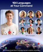 AI Translation Earbuds Real Time 164 Languages AI Translator Earbuds Audifonos Traductores Inglés Español Wireless Earbud Translating Ear Buds Bluetooth Headphones for Travel Business Learning Black - Image 2