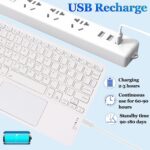 Wireless Bluetooth Keyboard,10-inch Ultra-Slim 7 Color Backlight with Touchpad,Rechargeable Wireless Magnetic Bluetooth Portable Compact Keyboard,for Smartphone Laptop Tablet Travel Kids Gift(White) - Image 5