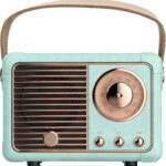 Vintage Bluetooth Speaker Cute, Retro Style Vintage Decor, Portable Wireless Bluetooth Speaker, Vintage Cute Old Fashion Style for Bedroom Kitchen Desk Office Party Outdoor Travel (Blue)